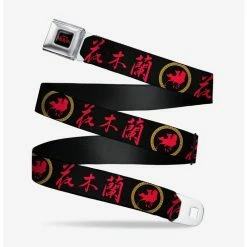 New 👏 Disney Mulan Black And red Seatbelt Belt 🥰