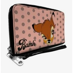 New ๐ฅ Disney Bambi Dots Zip Around Wallet โค๏ธ