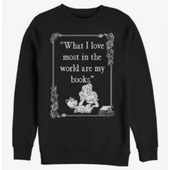 Promo ⌛ Disney Beauty And The Beast Book Lover Crew Sweatshirt 👏