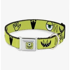Brand new 😉 Disney Pixar Monsters, Inc. Mike Icons Seatbelt Buckle 🦮 Dog Collar 🔔