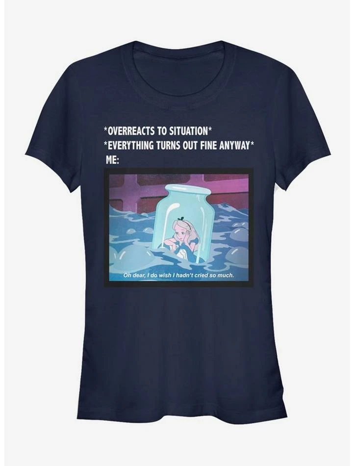 Best Sale 👏 Disney Alice In Wonderland Anxiety Meme 👧 Girls T-Shirt 🎁