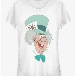 Top 10 🎁 Disney Alice In Wonderland Mad Hatter Big Face 👧 Girls T-Shirt 🔔