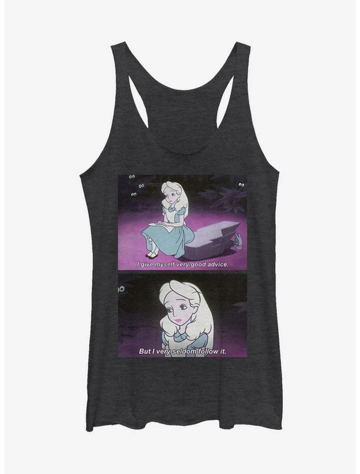 Promo 🤩 Disney Alice In Wonderland Advice Meme 👧 Girls Tank 🌟
