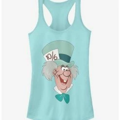 Top 10 🥰 Disney Alice In Wonderland Mad Hatter Big Face 👧 Girls Tank 🥰