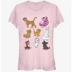 Cheap 😉 Disney Classic Disney Cats Grid 👧 Girls T-Shirt 🎁