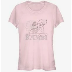 Discount ❤️ Disney Bambi Simple Flowers 👧 Girls T-Shirt ✔️