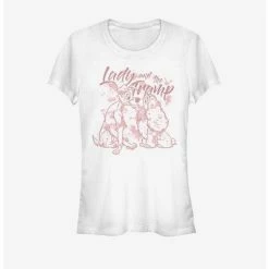 Hot Sale 👏 Disney Lady And The Tramp Lady Tramp Lineart 👧 Girls T-Shirt 🎉