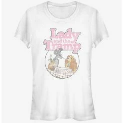Best Pirce 🎁 Disney Lady And The Tramp Cirlcle Logo 👧 Girls T-Shirt ⭐