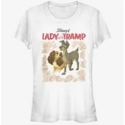 Brand new 🔥 Disney Lady And The Tramp Vintage Cover 👧 Girls T-Shirt 😀