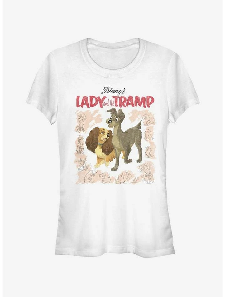 Brand new ๐ฅ Disney Lady And The Tramp Vintage Cover ๐ง Girls T-Shirt ๐
