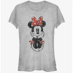 Best Sale 🥰 Disney Mickey Mouse Sitting Minnie Sketch 👧 Girls T-Shirt 👍