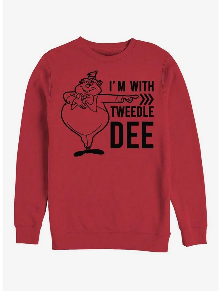 Best reviews of ๐ Disney Alice In Wonderland I'm With Tweedle Dee Crew Sweatshirt ๐งจ