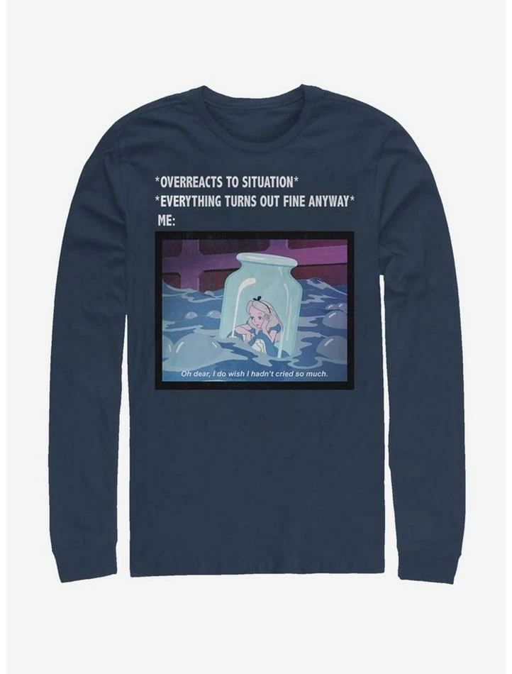 Cheap ๐ Disney Alice In Wonderland Anxiety Meme Long-Sleeve T-Shirt ๐ฅ