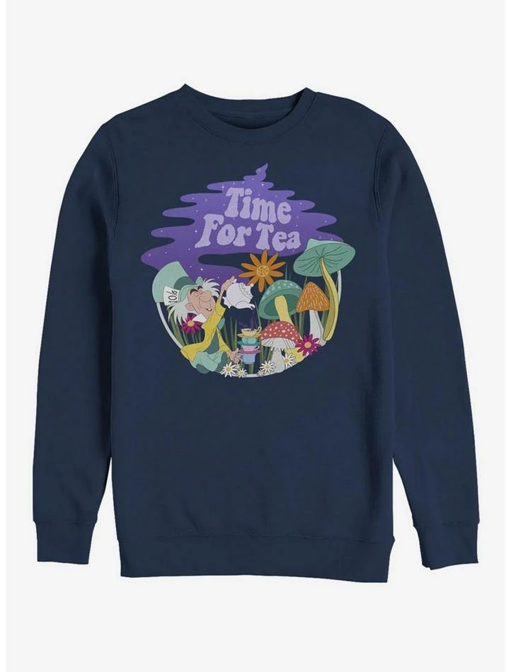 Deals ⭐ Disney Alice In Wonderland Tea Time Filled Crew Sweatshirt 😍