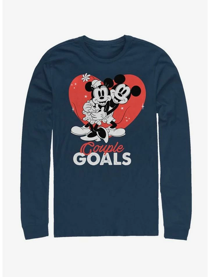 Deals โค๏ธ Disney Mickey Mouse Couple Goals Long-Sleeve T-Shirt ๐