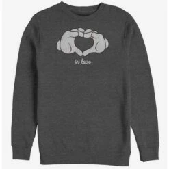 Best Sale 🧨 Disney Mickey Mouse Glove Heart Crew Sweatshirt 😉