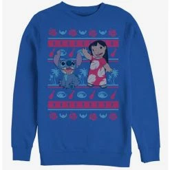 Flash Sale ⭐ Disney Lilo & Stitch Holiday Lilo Hawaiian Pattern Crew Sweatshirt 😀