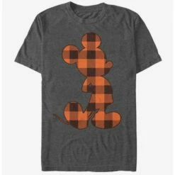 Flash Sale ⭐ Disney Mickey Mouse Autumn Buffalo Check Mickey T-Shirt ⭐