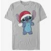 Brand new 🔥 Disney Lilo & Stitch Holiday Stitch Wearing Santa Hat T-Shirt 🤩