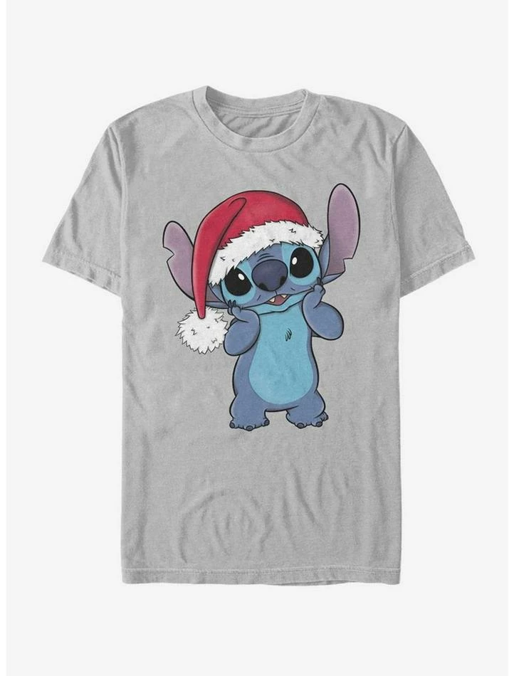 Brand new ๐ฅ Disney Lilo & Stitch Holiday Stitch Wearing Santa Hat T-Shirt ๐คฉ