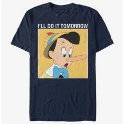 New 💯 Disney Pinocchio Do It Tomorrow T-Shirt 🔔