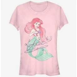 New 💯 Disney The Little Mermaid Signed Ariel 👧 Girls T-Shirt 🎁