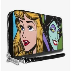New ✔️ Disney Sleeping Beauty Princess Aurora and Maleficent Zip Around Wallet 🌟