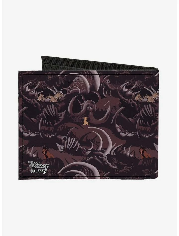 Coupon 👏 Disney The Lion King Scar Pose Elephant Graveyard Bones Bifold Canvas Wallet 💯 - Image 2