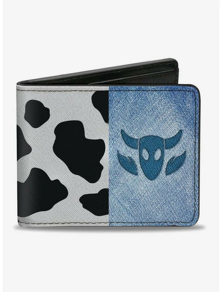 Top 10 💯 Disney Pixar Toy Story Woody Denim Cowboy Bull Icon Cow Print Bifold Wallet ❤️
