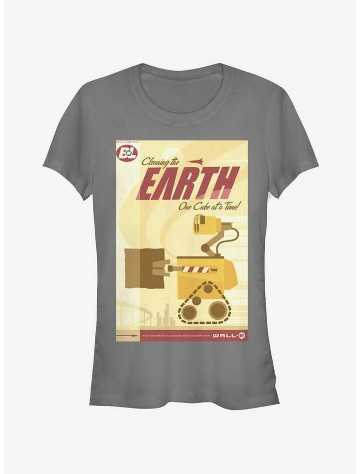 Brand new β¨ Disney Pixar Wall-E Cleaning The Earth Poster π§ Girls T-Shirt π₯°