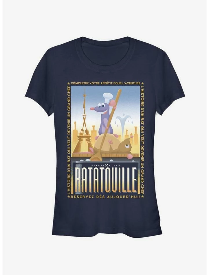 Best Sale ๐คฉ Disney Pixar Ratatouille Un Grand Chef Poster ๐ง Girls T-Shirt ๐