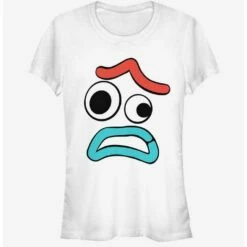 Outlet ✔️ Disney Pixar Toy Story Big Face Scared Forky 👧 Girls T-Shirt 💯
