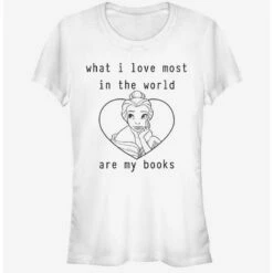 Deals 😀 Disney Beauty And The Beast I Love Books 👧 Girls T-Shirt ⭐