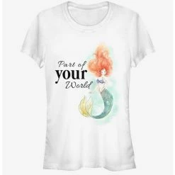 Outlet 👍 Disney The Little Mermaid Peaceful Ariel World 👧 Girls T-Shirt 💯