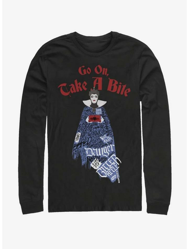 Best deal 🛒 Disney Snow White Evil Queen Word Fill Long-Sleeve T-Shirt 🔔