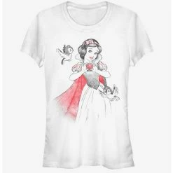Best Sale 🤩 Disney Snow White Snow Sketch Vignette 👧 Girls T-Shirt 🔔