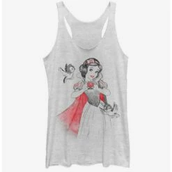 Deals 🎁 Disney Snow White Snow Sketch Vignette 👧 Girls Tank 🤩