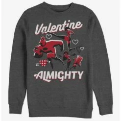 Hot Sale 🌟 Disney Pixar The Incredibles Valentine Almighty Crew Sweatshirt 🌟