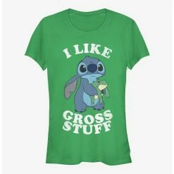 Best deal 🎁 Disney Lilo & Stitch I Like Gross Stuff Stitch 👧 Girls T-Shirt 🌟
