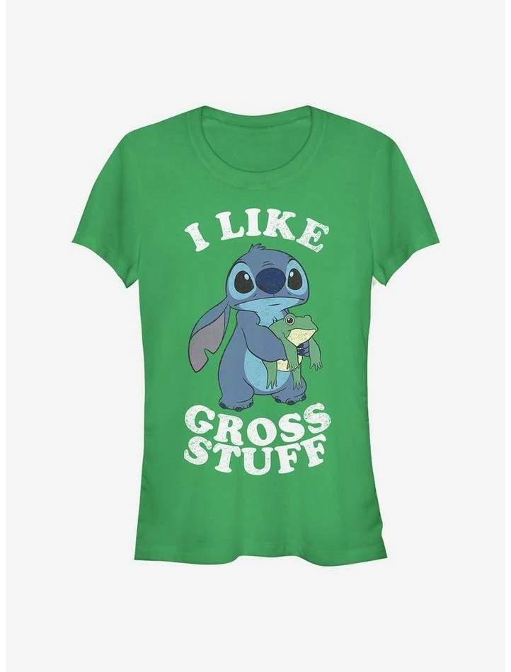 Best deal 🎁 Disney Lilo & Stitch I Like Gross Stuff Stitch 👧 Girls T-Shirt 🌟
