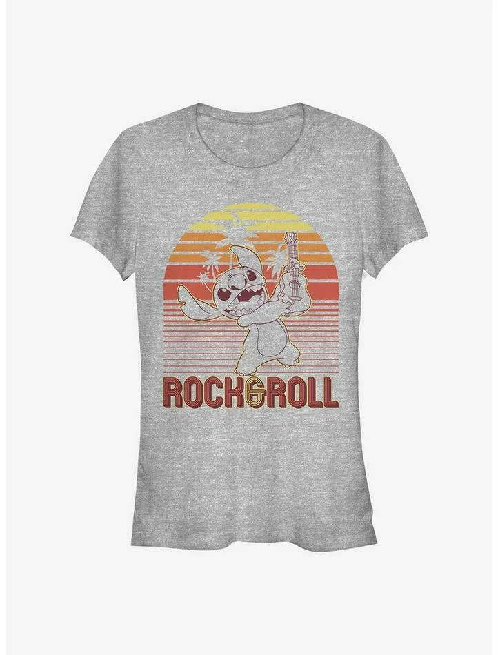 Deals 🌟 Disney Lilo & Stitch Rock And Roll Stitch 👧 Girls T-Shirt ⌛