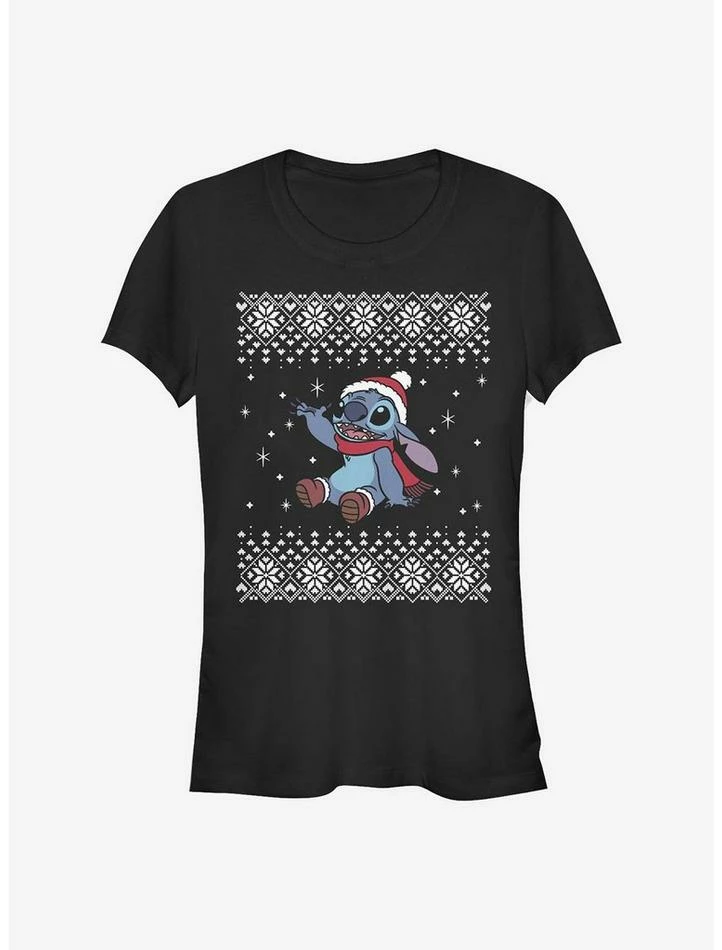 Cheap ๐ Disney Lilo & Stitch โ Christmas Front ๐ง Girls T-Shirt ๐ฅ