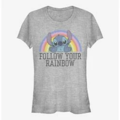 Promo 🎉 Disney Lilo & Stitch Rainbow 👧 Girls T-Shirt 🥰