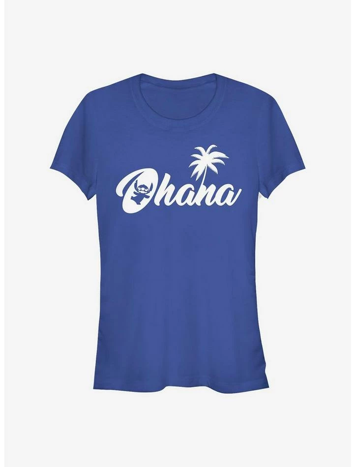 New 😉 Disney Lilo & Stitch Sillhouette Ohana 👧 Girls T-Shirt 😀