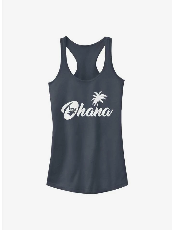 Brand new 😉 Disney Lilo & Stitch Sillhouette Ohana 👧 Girls Tank 🔔