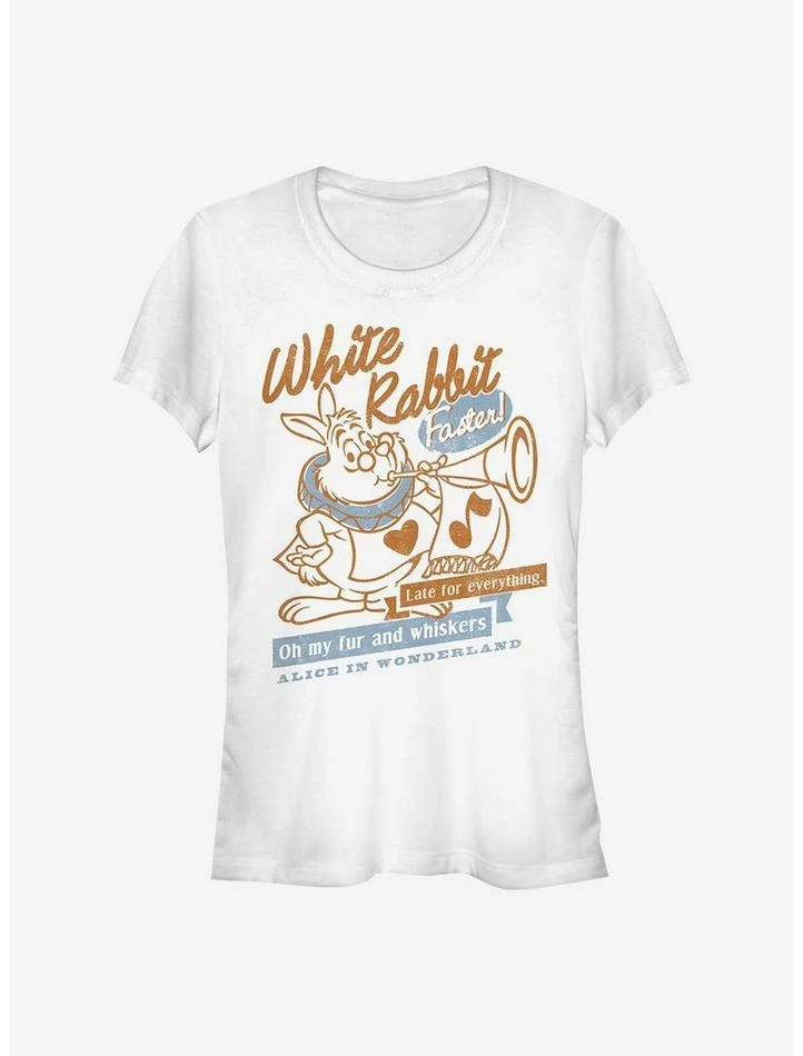Hot Sale ๐ Disney Alice In Wonderland ๐ง Girls T-Shirt Rabbit ๐ง Girls T-Shirt ๐