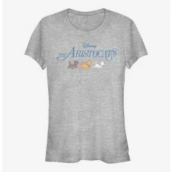 New ❤️ Disney The Aristocats Kitten Walk Logo 👧 Girls T-Shirt ⌛