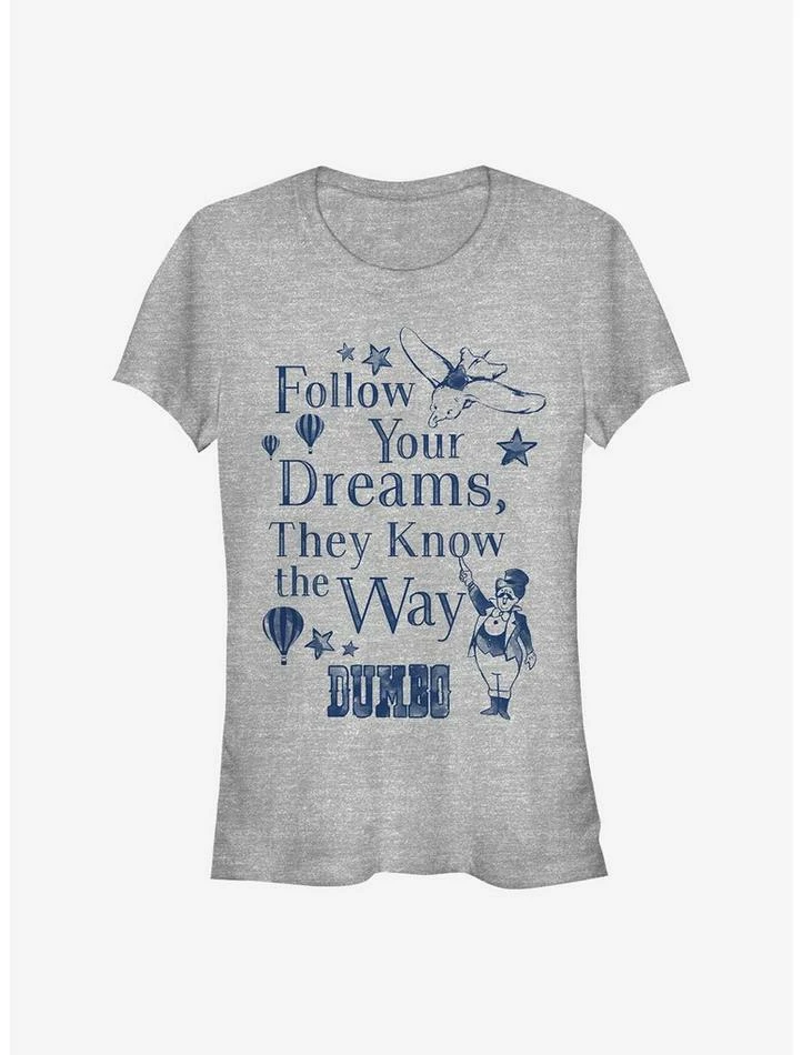 Brand new 😀 Disney Dumbo Follow Dreams 👧 Girls T-Shirt 😉