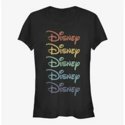 Best Pirce 💯 Disney Classic Logo Rainbow Stacked 👧 Girls T-Shirt 🎁