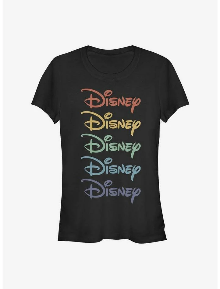 Best Pirce ๐ฏ Disney Classic Logo Rainbow Stacked ๐ง Girls T-Shirt ๐